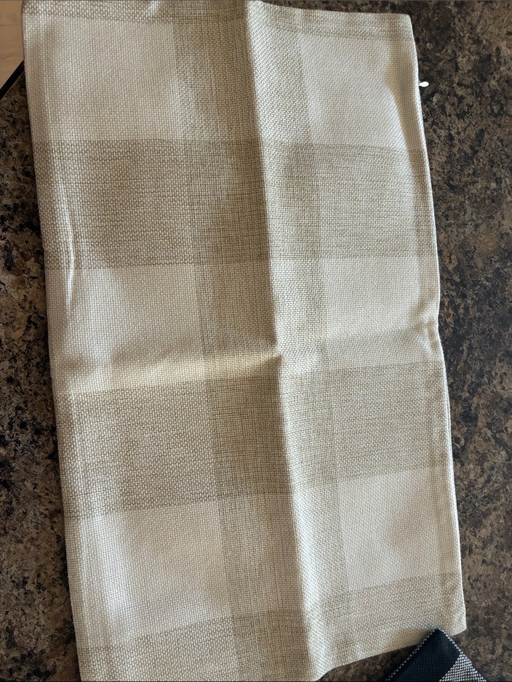 Neutral Beige Plaid Throw Pillow Cover